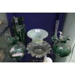 A SELECTION OF 19TH & 20TH CENTURY GREEN GLASS