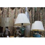 FIVE VARIOUS USEFUL & DECORATIVE TABLE LAMPS