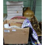 A LARGE STONEWARE CROC FLAGON together with boxed collector's plates and a small selection of