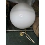 A LARGE WHITE OPAQUE GLASS PENDANT CEILING GLOBE