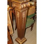 A PART GILT PAINTED TAPERING ADAMESQUE DISPLAY PEDESTAL