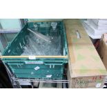 AN ARTIFICIAL CHRISTMAS TREE together with a crate of domestic GLASSWARE, (Crate to be returned to