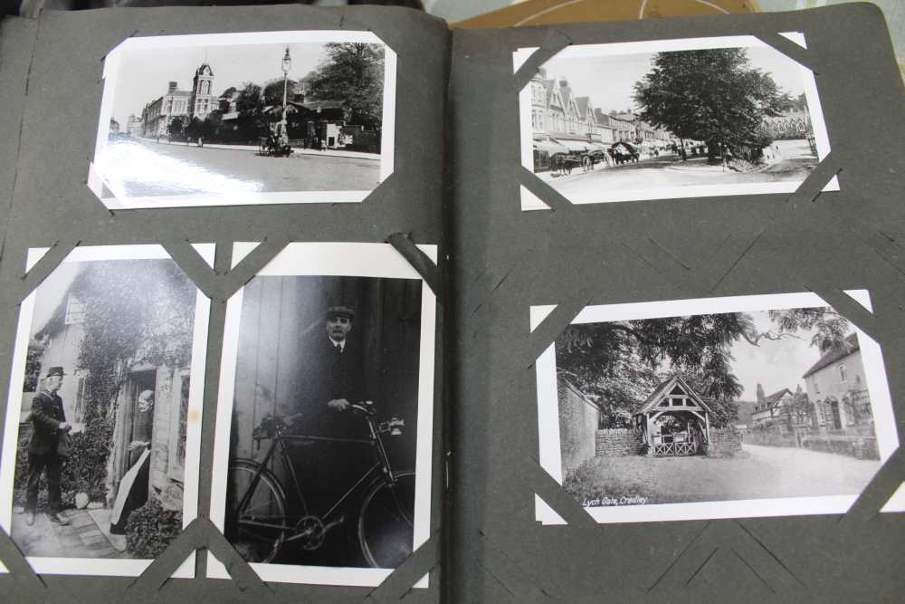 TWO ALBUMS OF OLD BLACK & WHITE PHOTOGRAPHS AND PHOTOGRAPHIC POSTCARDS - Image 2 of 3