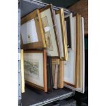 A CRATE CONTAINING A SERIES OF DECORATIVE PICTURES & PRINTS VARIOUS (Crate to be returned to Bigwood