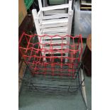 THREE VARIOUS FREESTANDING WINE BOTTLE RACKS