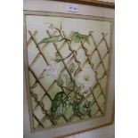 P. SHORTELL A WATERCOLOUR STUDY OF TRELLIS CLIMBING PLANTS, signed, dated '90, in double mount and