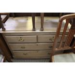 A LATE 19TH CENTURY PINE FOUR DRAWER CHEST