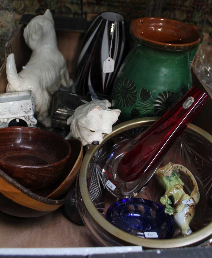 TWO BOXES OF PREDOMINANTLY COLLECTABLE GLASSWARES together with model Scotty dogs etc. - Image 2 of 3