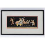 DI BACCO 'Pompei Frieze', a goat drawn chariot, Pan and cherubs, gouache painting, inscribed 'Pompei