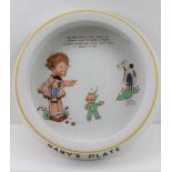 A 'SHELLEY' MABEL LUCIE ATTWELL 'BOO BOOS' DECORATED CERAMIC 'BABY'S PLATE', late 1920s, 20cm in