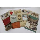 A COLLECTION OF FOUR SILK WORLD WAR I SOUVENIR POSTCARDS, a Royal Postcard 26th June 1902, a