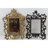 TWO CAST METAL PHOTOGRAPH FRAMES, acanthus leaf decoration, one gilded containing an early