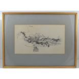 BERRISFORD HILL (1930- ) 'Study of Ivy on a rotten branch', pencil drawing, signed 29cm x 50cm, gilt