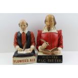 TWO EARLY 20TH CENTURY COMPOSITION 'FLOWERS' BREWERY BAR TOP DECORATIONS, depicting Shakespeare, one