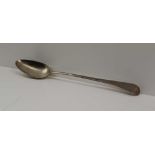 SOLOMAN HOUGHAM A GEORGE III SILVER BASTING SPOON, Old English form, London 1800, engraved with a
