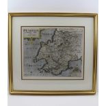 A C.1607 LATER HAND COLOURED COPPER PLATE ENGRAVED MAP OF 'PENBROK' after the original by