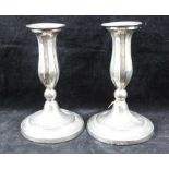 JOHN GREEN, ROBERTS, MOSLEY & CO. A PAIR OF GEORGE III SILVER CANDLESTICKS, with removable drip