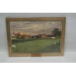 C.H. WENBAN 'An approaching Summer Storm over Benenden Green, Kent', Cricket match in play, naive