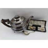 A SILVER SHELL SHAPED CADDY SPOON, Birmingham 1922, 15g, a silver gilt DECORATIVE SPOON,