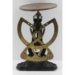 A 'COLUMBUS' EARLY 20TH CENTURY BILATERAL BRASS & CAST IRON POSTAL SCALE, 20cm high