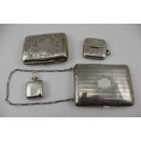 JAMES DEAKIN & SONS AN EDWARDIAN SILVER SOVEREIGN CASE, with ring suspension for a watch chain,
