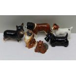 SIX VARIOUS BESWICK DOGS to include Garth Stroller, 14cm high