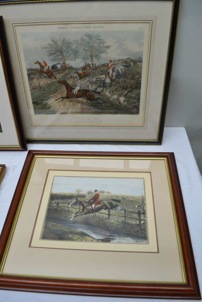 SIX VARIOUS EQUESTRIAN PRINTS, racing and hunting, mainly in Warwickshire, including 'The Hon - Image 4 of 4