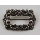 A DAVID ANDERSEN SCANDINAVIAN SILVER BROOCH, of Art Nouveau style, rectangular convex form,