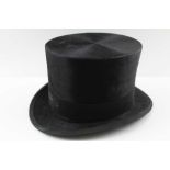 A 'CHRISTYS' OF LONDON SILK TOP HAT, internal dimensions, 19cm x 15cm