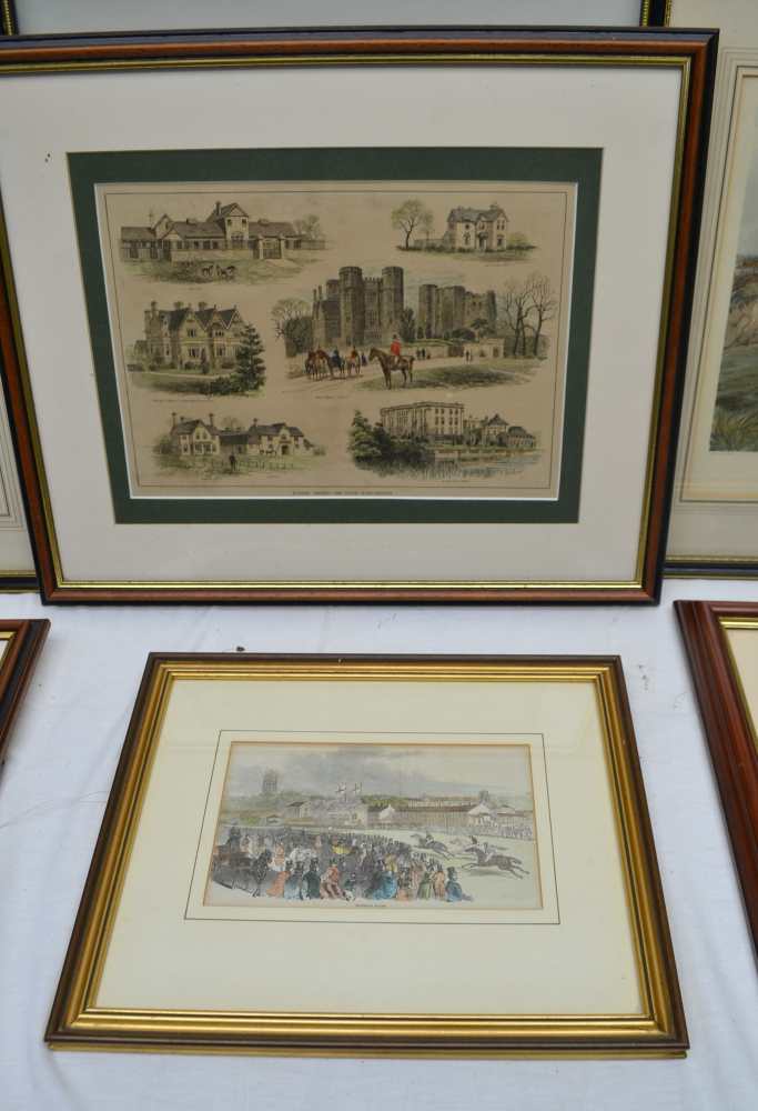 SIX VARIOUS EQUESTRIAN PRINTS, racing and hunting, mainly in Warwickshire, including 'The Hon - Image 3 of 4