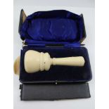 A SILVER MOUNTED IVORY PRESENTATION MALLET, engraved presentation, 'with this mallet Walter Hill