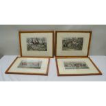 AFTER H.ALKEN 'Hunting Incidents', a set of four colour prints, 22cm x 33cm, image size, maple