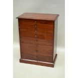 A LATE VICTORIAN MAHOGANY COLLECTOR'S CABINET of eight drawers, with turned knob handles, 48cm