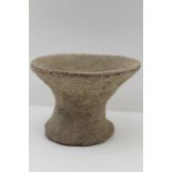 A EUROPEAN STONEWARE STEMMED CUP, possibly Neolithic period, c. 5th Millennium BC, 10cm in