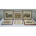 SIX VARIOUS EQUESTRIAN PRINTS, racing and hunting, mainly in Warwickshire, including 'The Hon