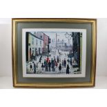 AFTER L.S. LOWRY (1887-1976) 'A Procession, 1938', colour print, 30cm x 40cm, gilt framed, mounted