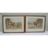 AFTER SANDERSON WELLS 'The Draw' and 'Found', pair of hunting colour prints, framed, mounted and