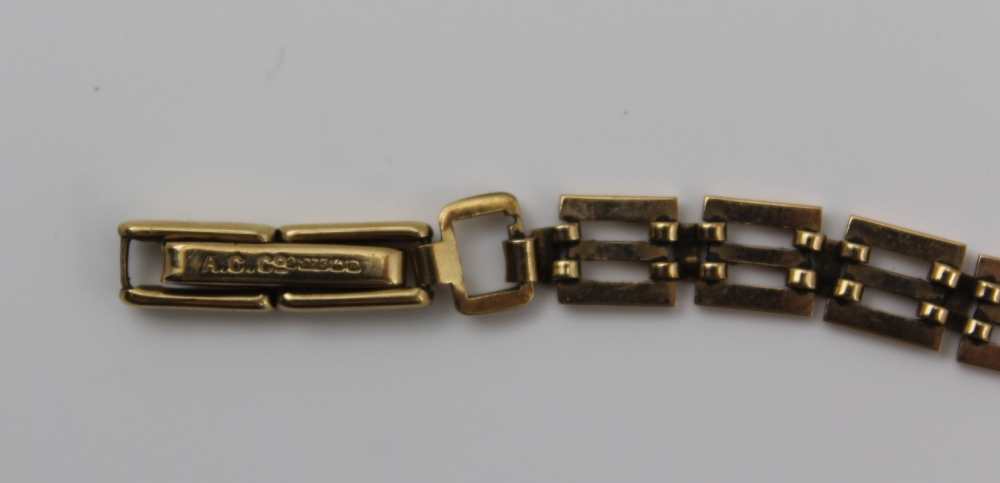 A 9CT GOLD TWO SECTION WATCH STRAP, weight; 6.8g - Image 2 of 2