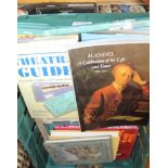 A CRATE CONTAINING A SELECTION OF SHEET MUSIC, books on Stratford Upon Avon and the Theatre