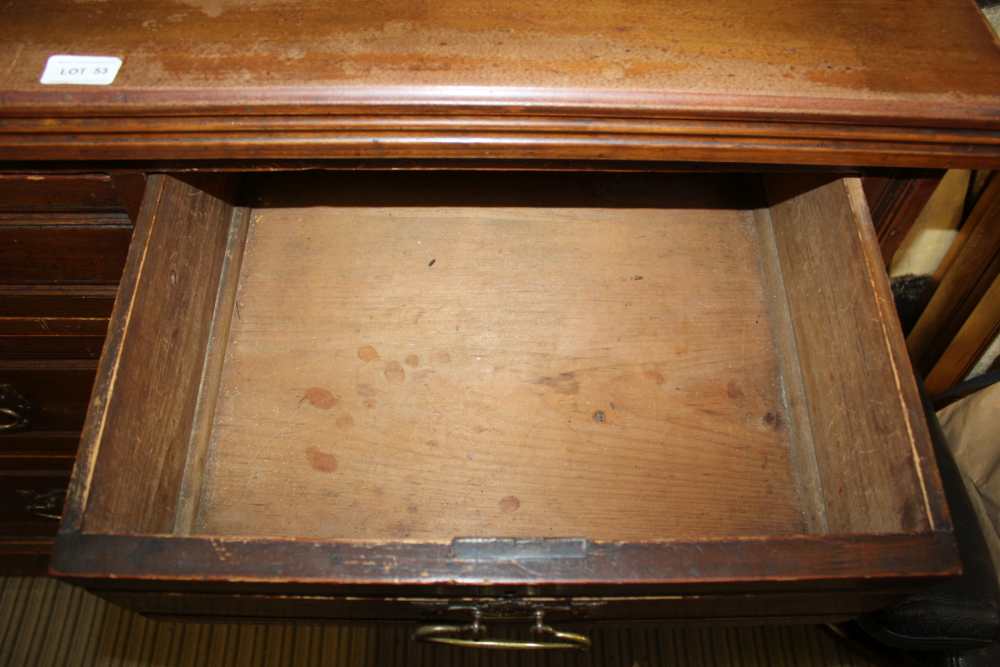 A LATE 19TH CENTURY WALNUT COLOURED FOUR-DRAWER CHEST on plain plinth base - Image 2 of 3