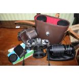 A SELECTION OF OPTICAL EQUIPMENT, to include; camera, binoculars etc.