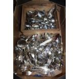 A SELECTION OF CUTLERY VARIOUS to include hallmarked silver examples