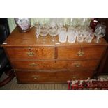 A LATE 19TH CENTURY OAK FOUR DRAWER CHEST