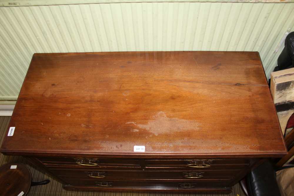 A LATE 19TH CENTURY WALNUT COLOURED FOUR-DRAWER CHEST on plain plinth base - Image 3 of 3
