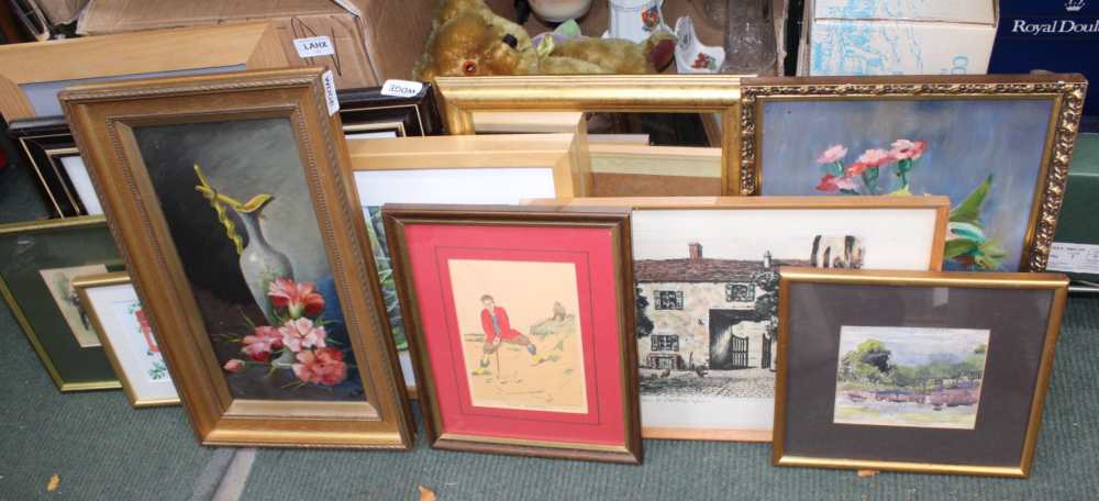 A SELECTION OF DECORATIVE PICTURES & PRINTS to include numerous original artworks - Image 2 of 5