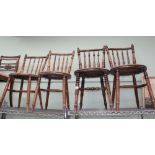 A SELECTION OF FOUR TURNED SPINDLED BACK PENNY SEATED CHAIRS