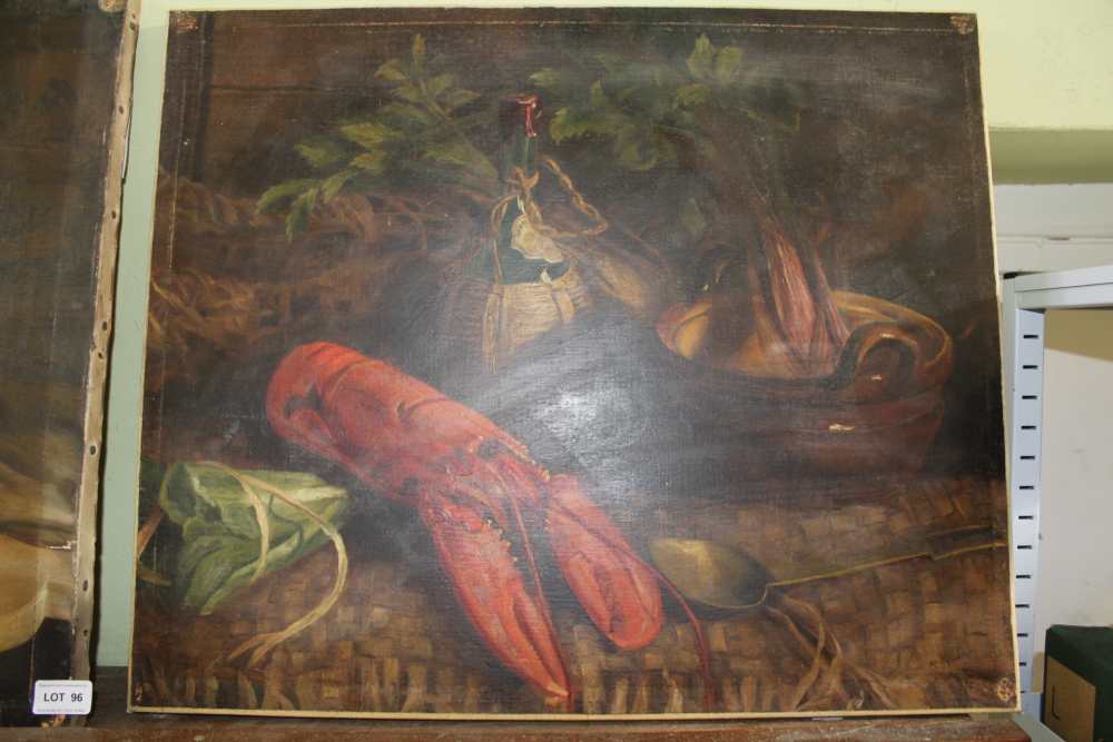 TWO CONTINENTAL LATE 19TH / EARLY 20TH CENTURY OIL ON CANVAS STILL LIVES unframed - Image 3 of 5