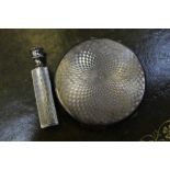 A HALLMARKED SILVER COMPACT AND A HALLMARKED SILVER ATOMISER