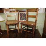 TWO DOUBLE BAR BACKED SOLID SEATED CHILDREN'S CHAIRS