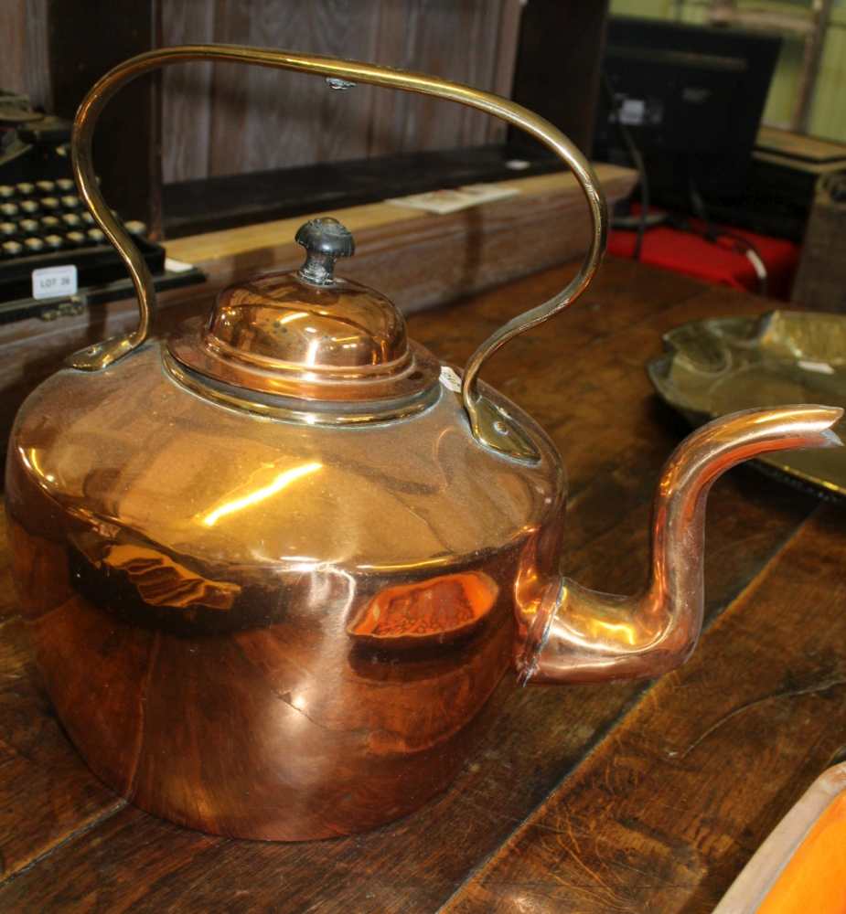 AN OVERSIZED COPPER KETTLE - Image 2 of 2
